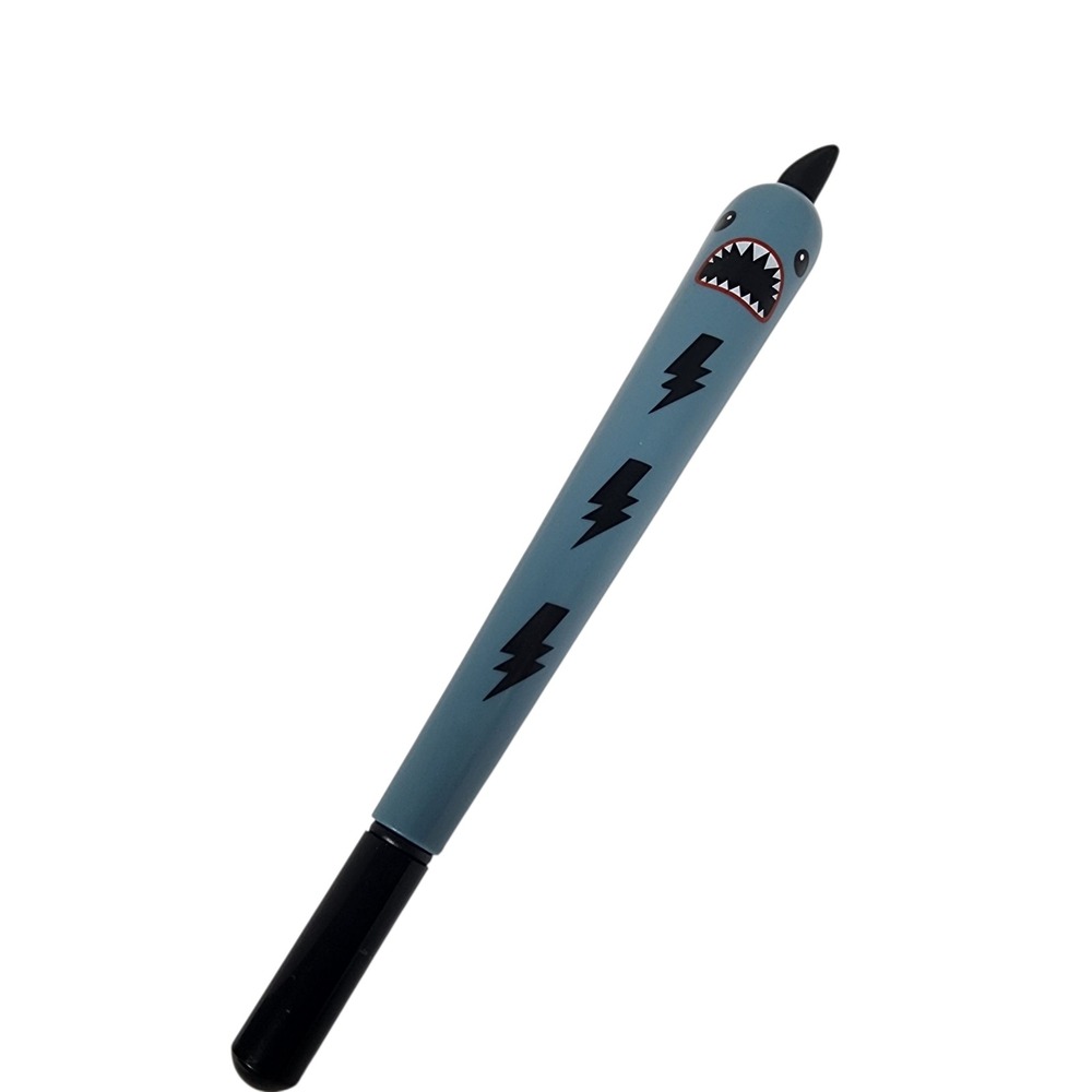 Fun Shark Lightning Bolt Design Pen Blue Black. Retro‎ shark pen.